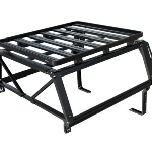 Grade de carga Pro Bed Rack Front Runner instalada na caixa de carga de uma Toyota Tacoma