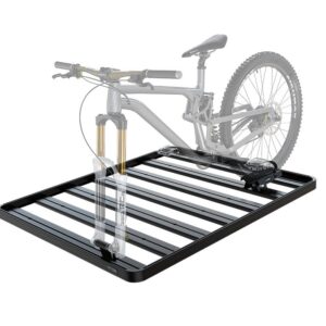 Suporte de bicicleta Front Runner Pro Fork Mount Power Edition instalado em grade de tejadilho