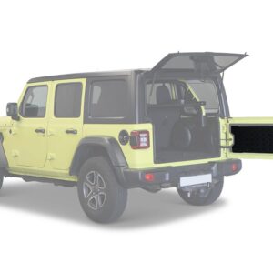 painel molle front runner instalado na porta traseira de um jeep wrangler jl